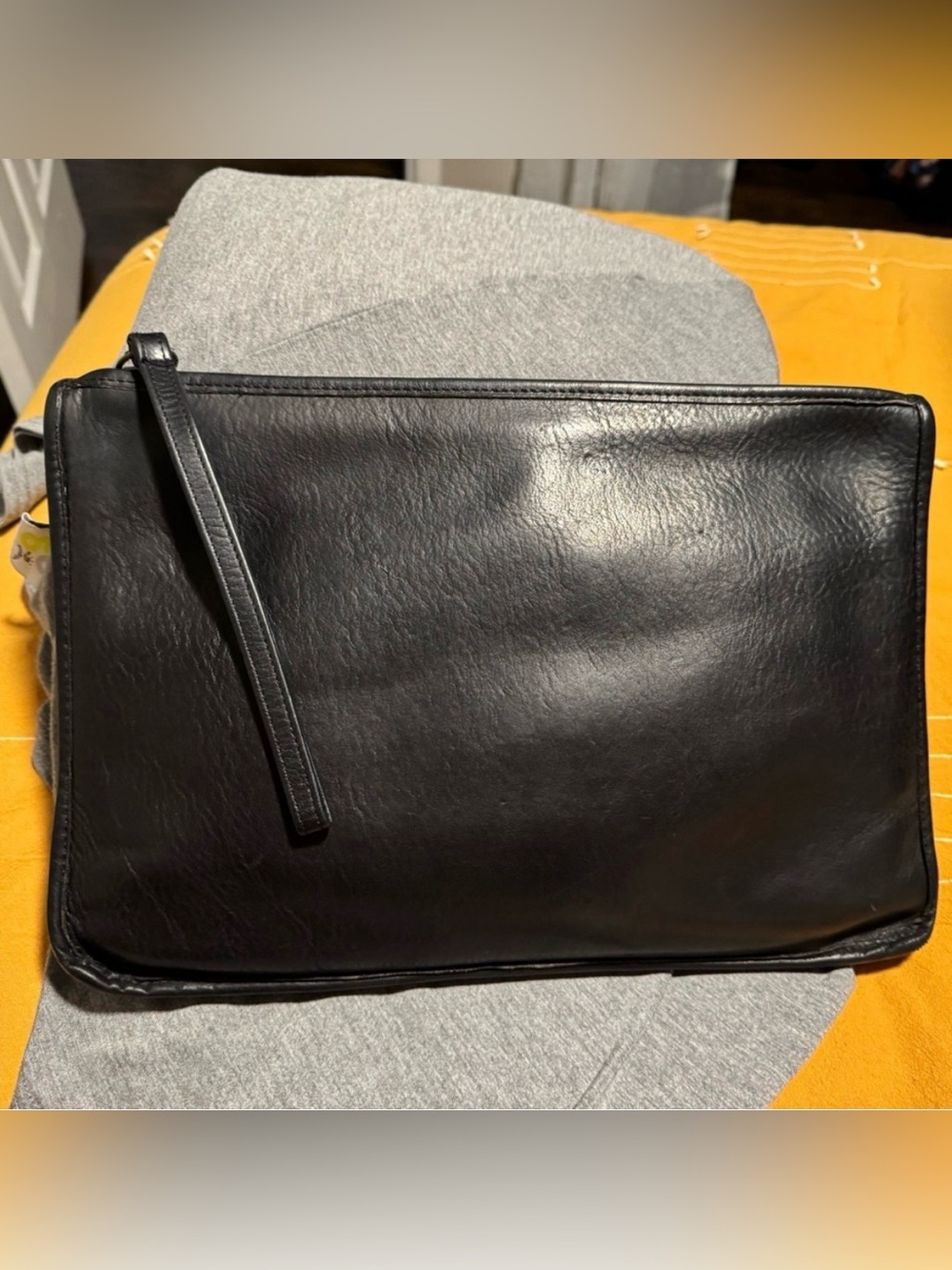 Coach Black Leather Wristlet Clutch